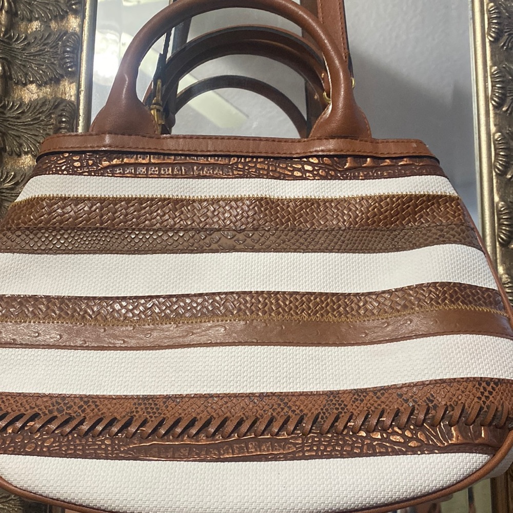 Leather white Caribbean tweed purse